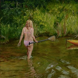 girl with a paddle